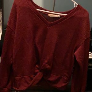 burgundy sweater long sleeve